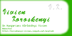 vivien koroskenyi business card